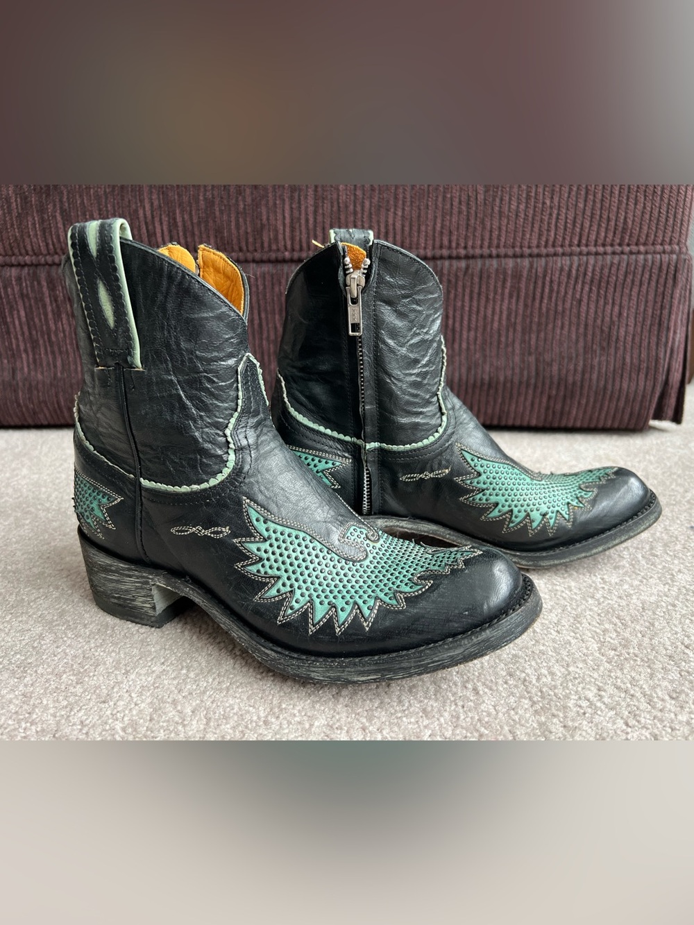 New Old Gringo 7.5 B Iron Eagle Western Cowboy Boots Ankle Booties